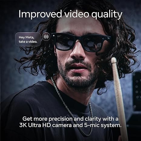 Ray-Ban Meta (Gen 2), Wayfarer, Matte Black | Smart AI Glasses for Men, Women — 2X Battery Life — 3K HD Resolution — 12 MP Ultra-Wide Camera, Audio, Video — Polarized Gradient Graphite Lenses 4