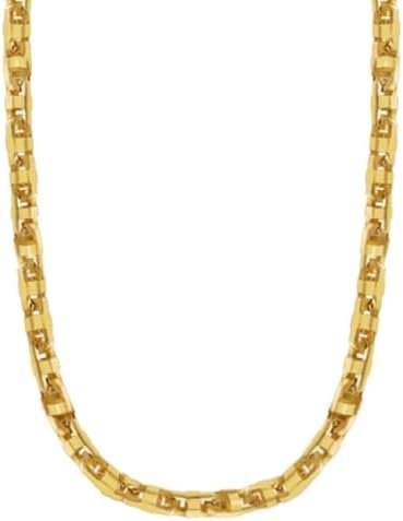 TEX 18k Yellow Gold 15mm Anchor Mariner Necklace, 22"