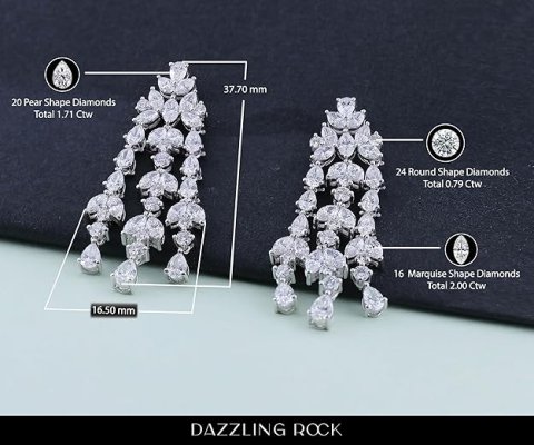 Dazzlingrock Collection 18K Solid White Gold Marquise with Pear & Round White Diamond Exquisite Choker Necklace, Luxury Statement Jewelry for Women, 23.60 Cttw (E-F Color, VS1 Clarity) 5