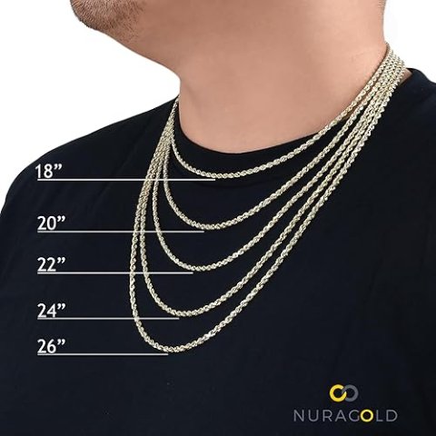 Nuragold 14k Real Yellow Gold Solid Franco Diamond Cut 6mm Spiga Wheat Chain Necklace (20"-30") Italian Jewelry for Men 7