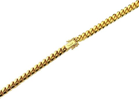 LoveBling 14K Yellow Gold 6mm Solid Miami Cuban Necklace with Secure Box Lock (Available in 16" - 30")
