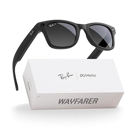 Ray-Ban Meta (Gen 2), Wayfarer, Matte Black | Smart AI Glasses for Men, Women — 2X Battery Life — 3K HD Resolution — 12 MP Ultra-Wide Camera, Audio, Video — Polarized Gradient Graphite Lenses