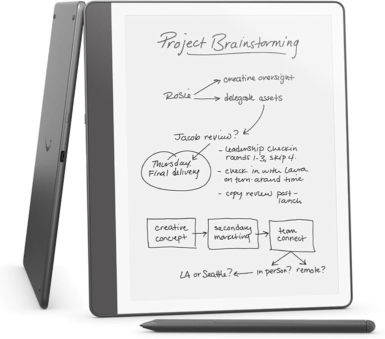 Amazon Kindle Scribe (64GB) - Your notes, documents and books, all in one place. With built-in AI notebook summarization. Includes Premium Pen - Tungsten