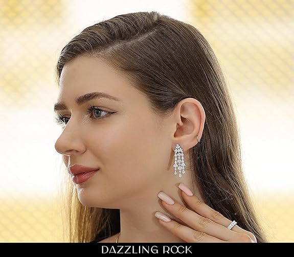 Dazzlingrock Collection 18K Solid White Gold Marquise with Pear & Round White Diamond Exquisite Choker Necklace, Luxury Statement Jewelry for Women, 23.60 Cttw (E-F Color, VS1 Clarity)